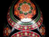 Fire Flower Rhea Ukrainian Easter Egg Pysanky By So Jeo : Pysanky Pysanka ukraine Ukrainian Easter Egg batik art sojeo rhea red flowers floral orange stars leaves